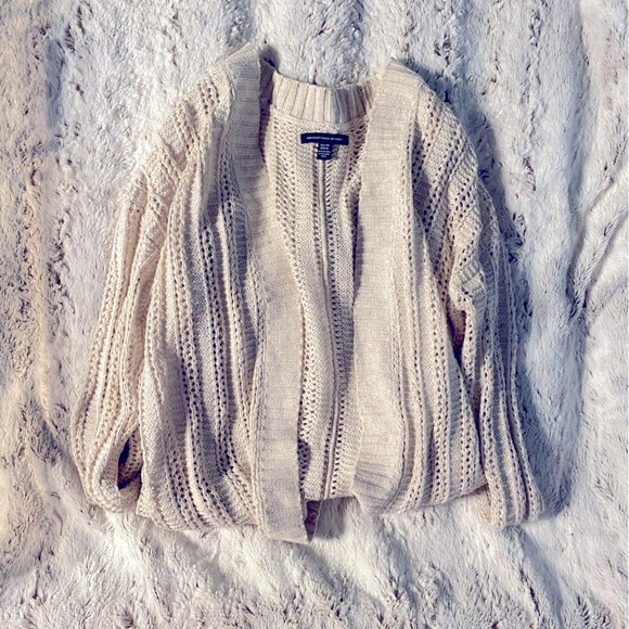 American Eagle Knitted Cardigan Cream - Picture 1 of 5
